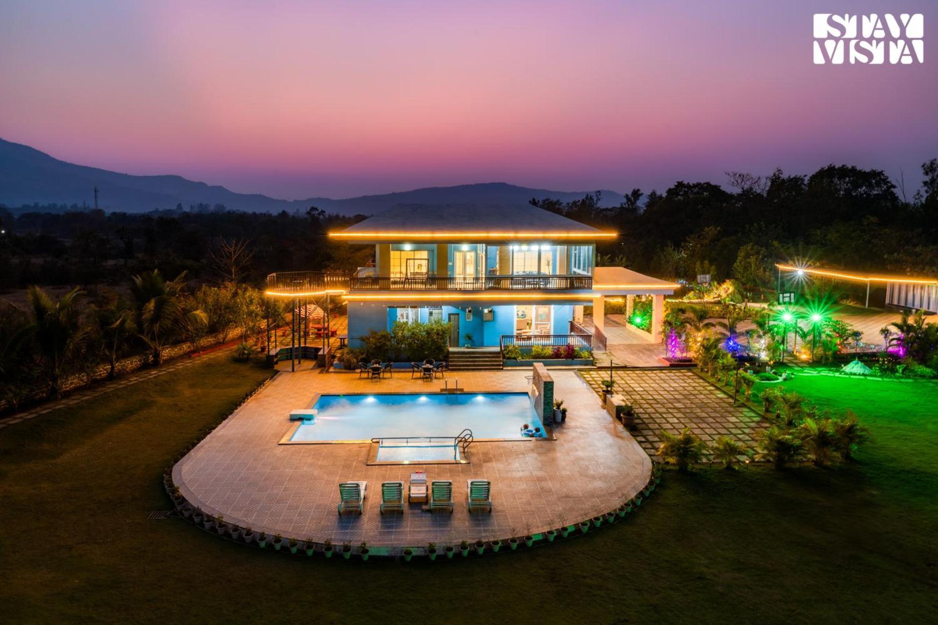 Stayvista'S Hillside Meadows - Mountainside Retreat With Farm View, Pool & Deck, Lawn & Gazebo Chinchavli Eksteriør bilde